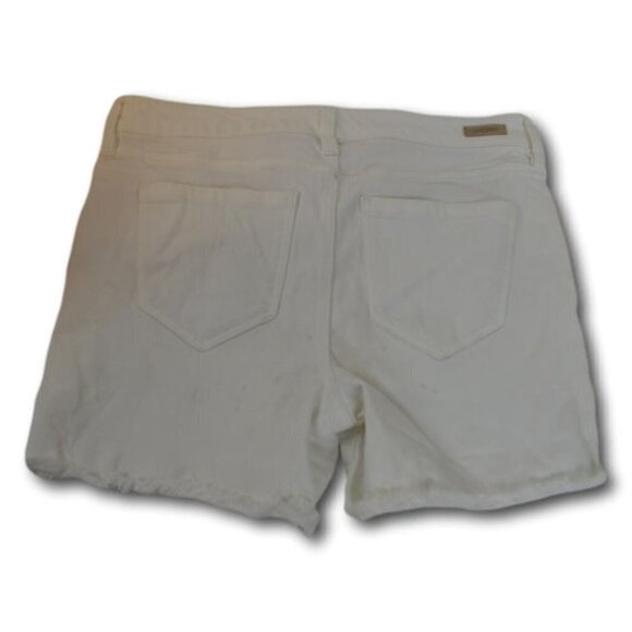 Liverpool Mid Rise White Frayed Hem Denim The Short Shorts Size: 6/28 - Picture 2 of 3